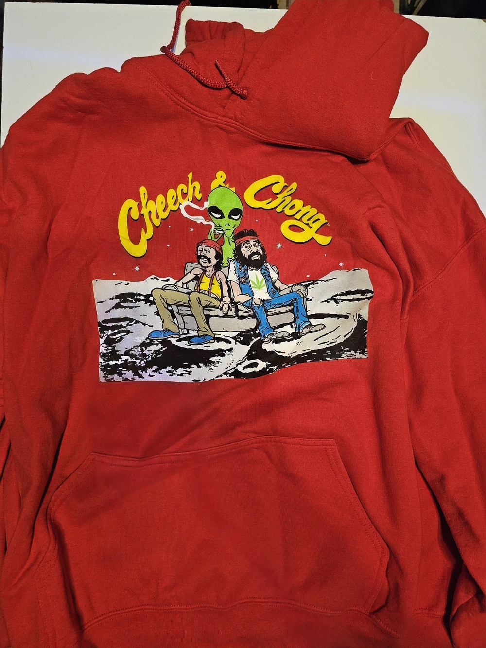 Red Graphic Hoodie - Retro Band Art